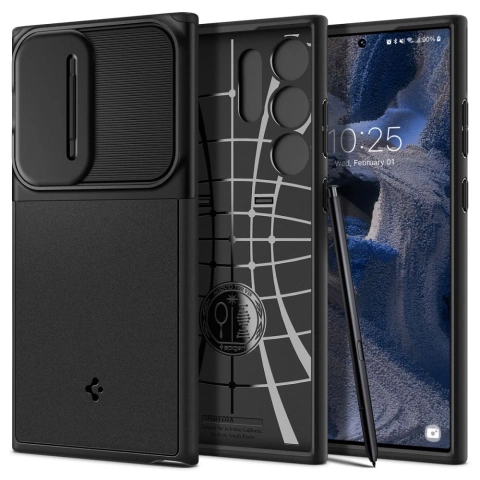 Etui do telefonu Spigen Optik Armor do Samsung Galaxy S23 Ultra Black