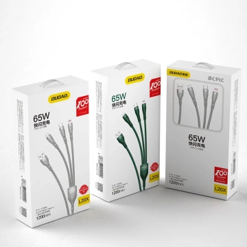 Dudao 3w1 Kabel USB - Lightning / microUSB/ USB Typ C 65W 1,2m schwarz (L20X)