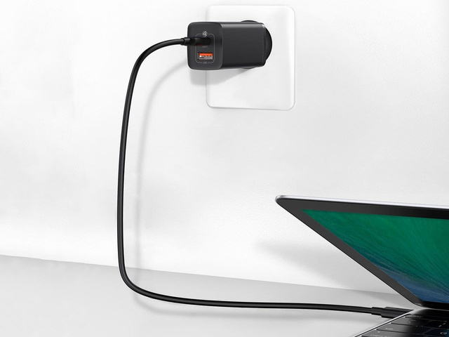 Ładowarka sieciowa szybka Baseus GaN2 Lite USB + USB-C 65W EU Czarna