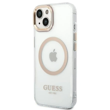 Etui Guess GUHMP14MHTRMD für Apple iPhone 14 Plus 6,7" złoty/gold Hard Case Metal Outline Magsafe