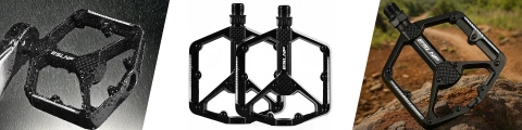 Plattform-Fahrradpedale für MTB-Fahrräder, Aluminium 9/16" Schwarzes Aluminium-Set [2 Stk.]