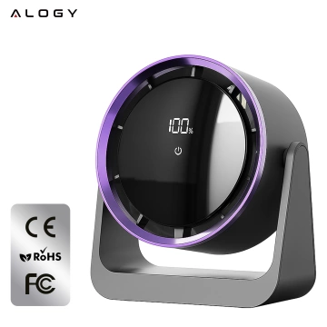 Schreibtischventilator, Standventilator, kleiner Umwälzventilator mit Clip, kabelloser Handventilator, 500 mAh, USB-C, Alogy White