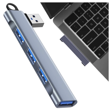 HUB-Splitter Alogy Adapter für Computer-Laptop mit USB-A auf 3x USB-A 2.0 1x USB-A 3.0 Grau