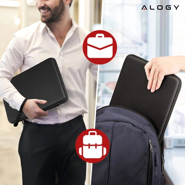 Torba na laptopa do MacBooka Air Pro 15" 16" Alogy ShieldCase Hard Foam Bag etui ochronne teczka 15-16" Czarna
