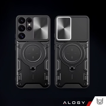 Hülle für Apple iPhone 16 gepanzertes Slide Case Ringgehäuse Kameraschutz Camshield Alogy schwarz