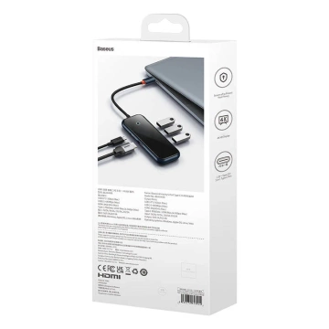 Hub 5w1 Baseus AcmeJoy-Serie USB-C bis 2xUSB 3.0 USB 2.0 USB-C PD HDMI (klein)