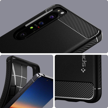 Spigen Rugged Armor Hülle für Sony Xperia 1 III Mattschwarz
