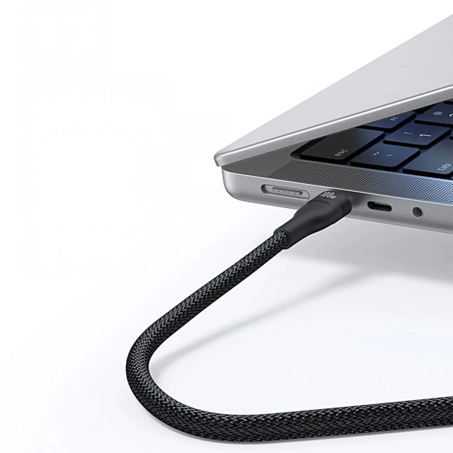 Kabel 3w1 Baseus 100W USB-C/USB-C/Lightning 1,5m LED Czarny