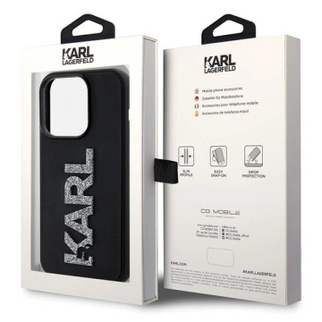 Etui Karl Lagerfeld KLHCP15X3DMBKCK für iPhone 15 Pro Max 6,7" czarny/schwarz Hardcase 3D Rubber Glitter Logo