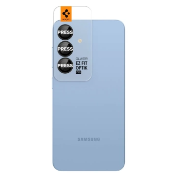 Kameraschutz für Samsung Galaxy S25 Schwarz Spigen Optik Pro Glas.TR "EZ Fit" Kameraschutz 2er-Pack