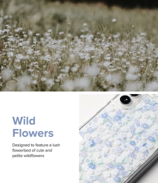 Ringke Fusion Design Armor Case Cover mit Gelrahmen für Samsung Galaxy S22 (S22 Plus) transparent (Floral) (F593R31)