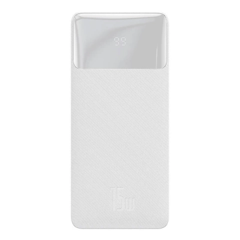Baseus Bipow 30000mAh Powerbank, 2xUSB, USB-C, 15W (weiß)