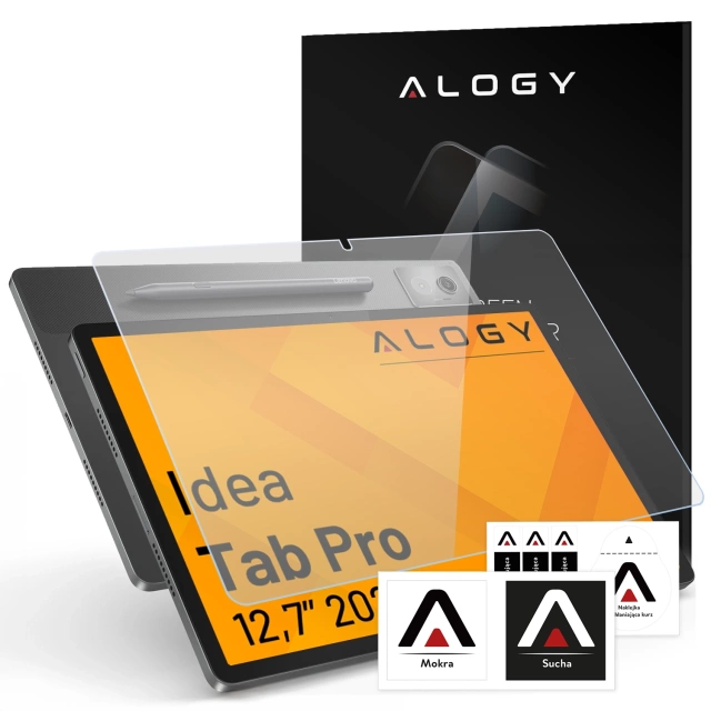 Szkło Hartowane 9H do Lenovo IDEA TAB Pro 12 2025 12.7" TB373-FU/TB375-FC, Ochronne Szkiełko na Ekran, Prosty Montaż Bez Bąbelków, Alogy HeavyPro+™