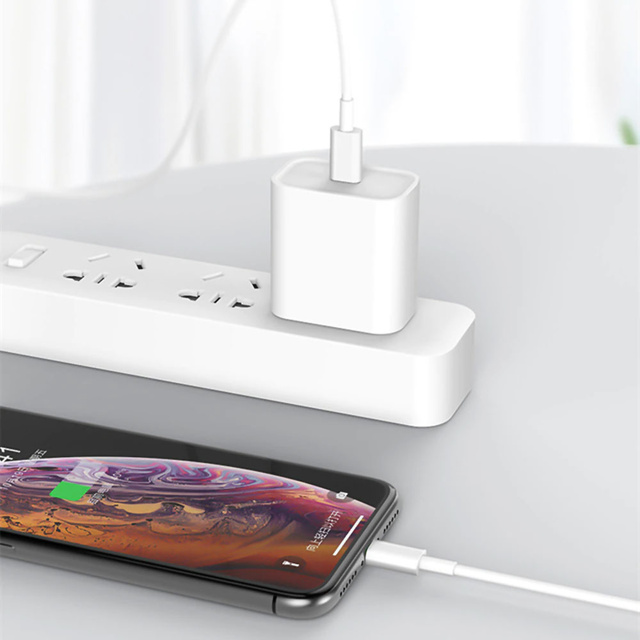 Ładowarka sieciowa Alogy szybka USB-C PD 20W + Kabel Lightning 1m Biały + Etui
