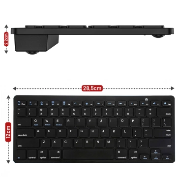Drahtlose Bluetooth BT 3.0-Tastatur, universell für iPad iMac iOS Android Windows Slim Schwarz