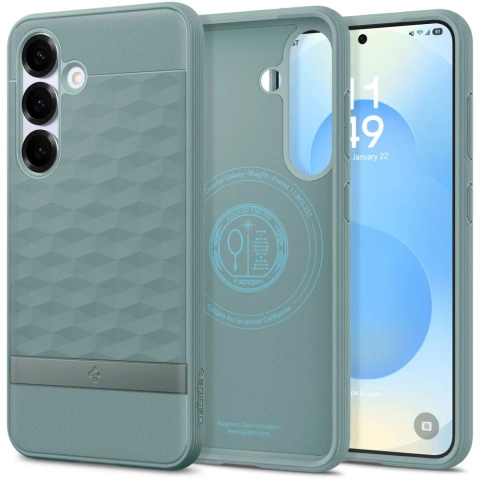 Samsung Galaxy S25 Salbeigrün Spigen Parallax Mag MagSafe Hülle