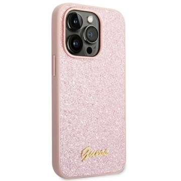 Etui Guess GUHCP14XHGGSHP für Apple iPhone 14 Pro Max 6,7" różowy/pink Hard Case Glitter Script
