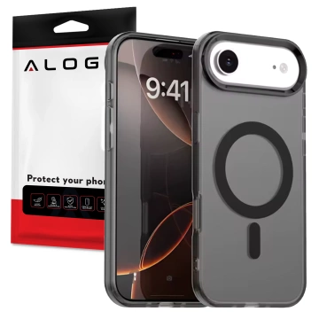 Hülle für Apple iPhone 16 Pro Max Alogy MagSafe Hybrid Matte Case Matte Cover mit Linsenschutz Schwarz