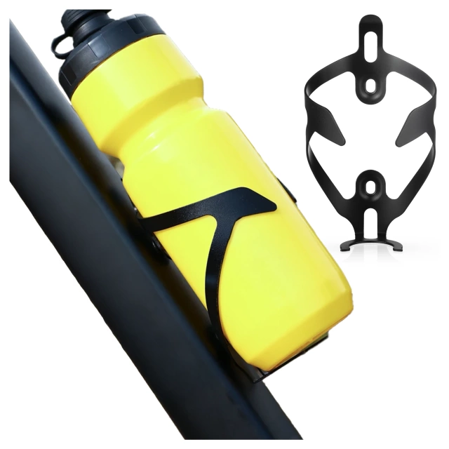 Koszyk na bidon napój butelkę wodę uchwyt rowerowy do roweru bidonu uniwersalny Czarny