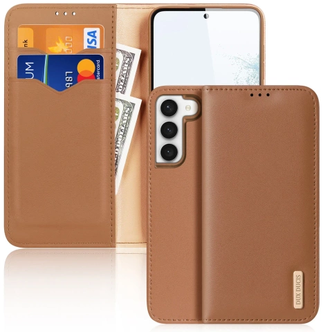 Etui ochronne Dux Ducis Hivo do Samsung Galaxy S23+ pokrowiec z klapką portfel podstawka blokada RFID brązowe
