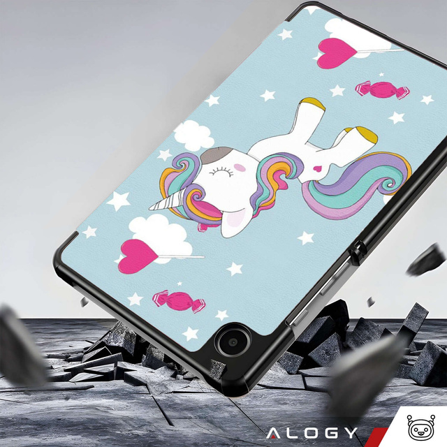 Etui do Samsung Galaxy Tab A11 (X130/X135) / A9 2023 8.7" (X110/X115) obudowa na tablet Case Alogy Book Cover Unicorn Jednorożec niebieskie