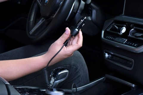 Forcell Carbon Autoladegerät 38W USB-C USB QC 3.0 PD Kabel 1,5m