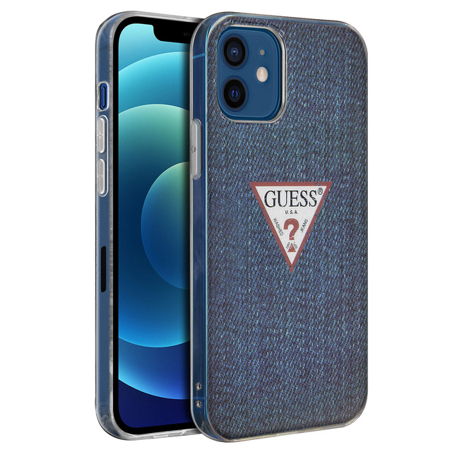 Guess GUHCP12SPCUJULDB iPhone 12 mini 5,4" granatowy/dunkelblaues Hardcase Jeans Collection