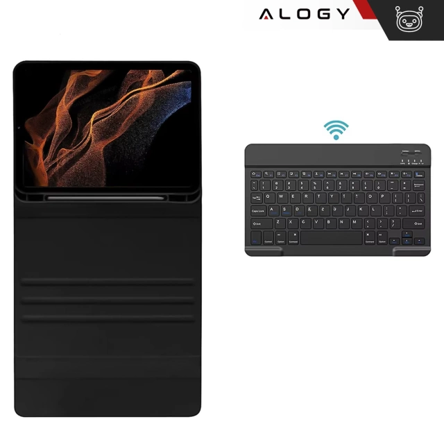 Etui z klawiaturą z miejscem na rysik do Samsung Galaxy Tab S9 FE 10.9" Alogy Keyboard Case Czarne