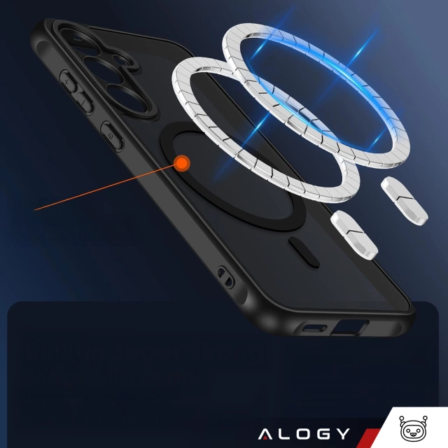 Etui do Samsung Galaxy S25 Plus obudowa ochronna na telefon Alogy Matte HybridMag™️ Case do MagSafe Matowe Czarne