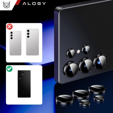 Alogy Lens Protector PRO Schutzhülle Glas für Samsung Galaxy S24 Ultra Kameraabdeckung Objektiv Kameralinsen