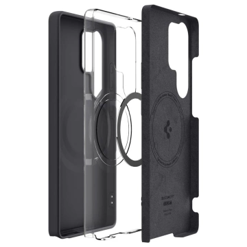 Etui für Samsung Galaxy S25 Ultra Schwarz Spigen Silicone Fit Mag MagSafe