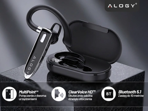 Kabelloses Headset für Bluetooth 4.0-Anrufe, Auto-Headset mit Display V8 Schwarz