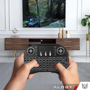Drahtlose Mini-Tastatur Alogy 3-farbiges Touchpad mit Hintergrundbeleuchtung