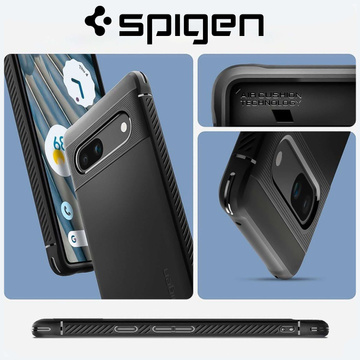 Spigen Rugged Armor Schutzhülle für Google Pixel 7a Mattschwarz