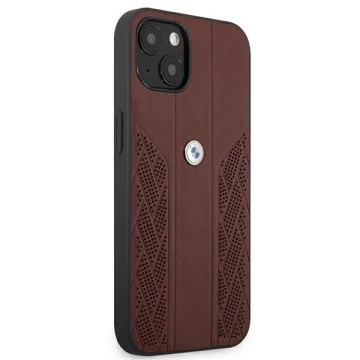 Etui BMW BMHCP13MRSPPR für Apple iPhone 13 6,1" Hardcase Leather Curve Perforate