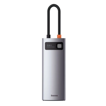 Baseus Metal Gleam Series multifunktionaler USB HUB 5in1 USB Typ C PD 100W HDMI grau (WKWG020013)