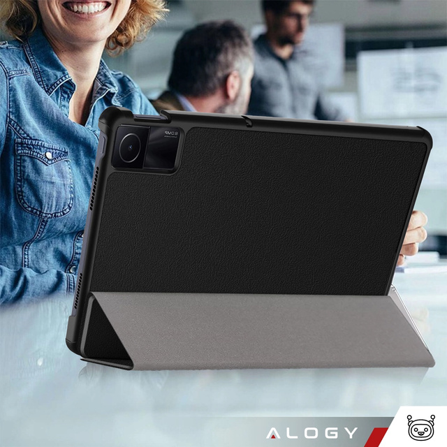 Etui do Xiaomi Redmi Pad SE 2023 11" Smart Case Cover z klapką obudowa futerał pokrowiec Alogy Czarne + Szkło
