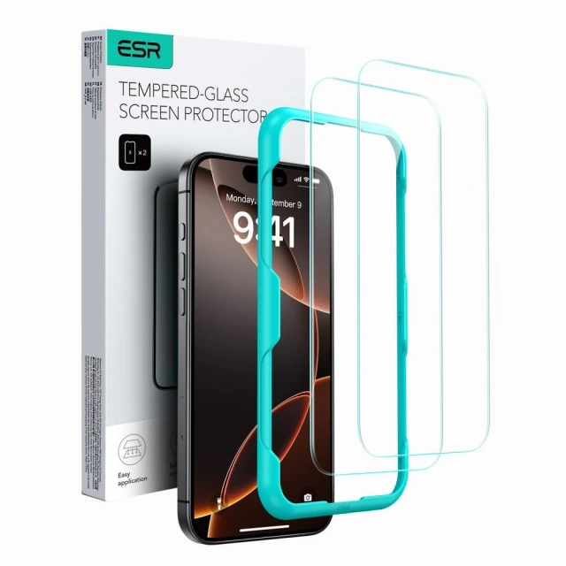 ESR Panzerglas 2er-Pack für iPhone 16 Plus Klar