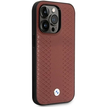 Etui für das Telefon BMW BMHCP14L22RFGR für das Apple iPhone 14 Pro 6,1" burgundy/burgundy Leather Diamond Pattern
