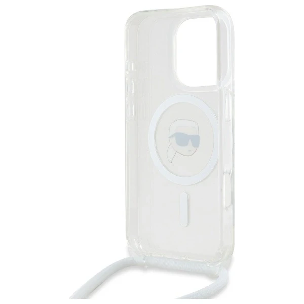Etui Karl Lagerfeld für iPhone 16 Pro Max 6,9" Magsafe Hardcase Transparent Crossbody IML Karl Head