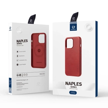 Dux Ducis Naples Hülle für iPhone 13 Pro Max Lederhülle (MagSafe kompatibel) rot
