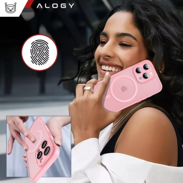 3-in-1 Hybrid-Glashüllen-Set für Apple iPhone 16 Pro Max: Schutzhülle mit Hybrid-MagSafe-Funktion und Linsenschutz, 2x Displayschutzfolie aus gehärtetem Glas, Alogy 3-in-1-Hüllen-Set, Pink