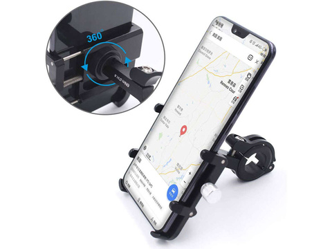 GUB Plus 6 Motorrad Fahrradhalter für ein Smartphone, Aluminium schwarz