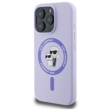 Karl Lagerfeld Hülle für iPhone 16 Pro 6,3" Lila MagSafe Hardcase Silikon Karl