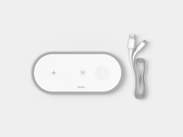 Ładowarka indukcyjna Qi 3w1 HOCO CW24 3IN1 do iPhone/AirPods/Watch White