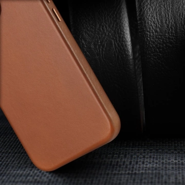 Dux Ducis Naples Hülle iPhone 14 Pro magnetische Lederhülle MagSafe braun