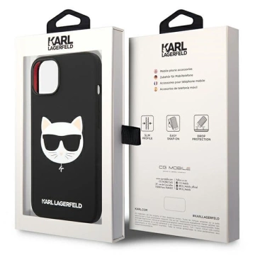 Etui Karl Lagerfeld KLHMP14SSLCHBK für iPhone 14 6,1" Hardcase Silikon Choupette Head Magsafe