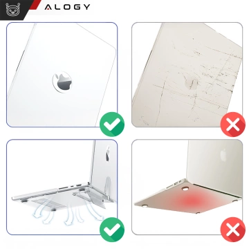 Matte Hülle mit Ständer Alogy ProStand™ Gehäuse für MacBook Air 13,3" (A1932/A2179/A2337) Transparent