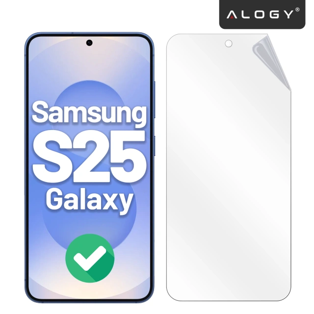 Folia hydrożelowa do Samsung Galaxy S25 – elastyczna ochrona ekranu, samoregeneracja, pełne dopasowanie i wysoka przejrzystość – Alogy Hydrogel Film™