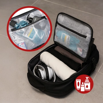 Bange wasserdichter Rucksack für 15,6-Zoll-Laptop, Stadtreisender, 45 x 30 x 16 cm, für Arbeit, Flugzeug, Herren, Damen, mit USB-Anschluss Schwarz